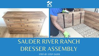 Sauder River Ranch Dresser Assembly Model 430045 429627 430044 aka Newhaven 6 Drawer Dresser [upl. by Nosnorb]