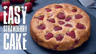 Easy Strawberry Cake  Fresh Strawberry Cake [upl. by Mailiw959]