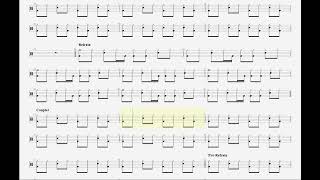 Korn  Twisted Transistor drum tab score sheet music [upl. by Pulchi186]