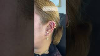 4 piercings in one seat rookpiercing traguspiercing flatpiercing stackedlobe mayumipiercing [upl. by Old459]