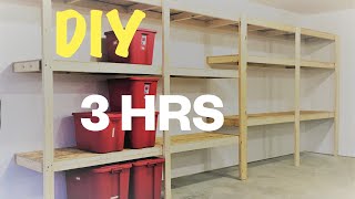 How To Build 2x4 garage shelves LOWCOST Heavy TOTES [upl. by Walford]