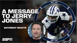 Jerry Jones STAY OFF THE MIC  Jeff Saturday’s message after Cowboys fall to 58 🍿  Get Up [upl. by Robet]