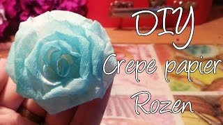 Diy Maak een Crepe papier roos Rolled ribbon rose [upl. by Magree]