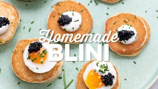 Easy Blini Recipe  Supergolden Bakes [upl. by Noirad]