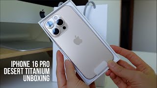 아이폰 16 프로 데저트 티타늄 언박싱  아이폰 16 프로 케이스  필름  iPhone 16 Pro Desert Titanium Unboxing [upl. by Amye]