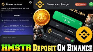 How to Deposit Hamster Kombat in Binance  Hamster Kombat Withdrawal in Binance  Hamster Kombat [upl. by Maddi738]