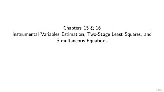 Wooldridge Econometrics for Economics BSc students Ch 1516 Instrumental variables estimation [upl. by Esoryram]