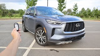 2022 Infiniti QX60 Sensory AWD Start Up Walkaround POV Test Drive and Review [upl. by Esnohpla]