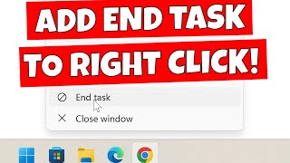 Add END TASK Right Click Option To Your Windows 11 Taskbar Apps amp Programs [upl. by Stanislas]