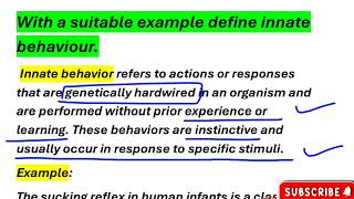 📚MZOE002📚UNIT3📚Topic👉Innate Behaviour 📚 Animal Behaviour And Animal Welfare Ethics🎯💯✔️ignou msc [upl. by Notgnimer]