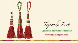 Borlas de navidad tejidas a crochet Christmas tassel [upl. by Esilrac560]