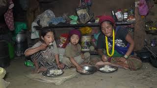 Cooking and eating together in village  Nepali village life [upl. by Oalsecnew]