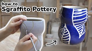 How to Sgraffito Pottery  Stepbystep Sgraffito Tutorial [upl. by Furiya]