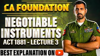 Lec 3  The Negotiable Instruments Act 1881  CA Foundation Bootcamp [upl. by Mabel]