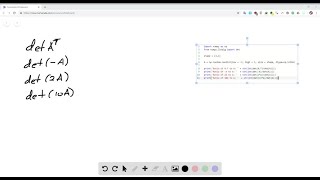 Construct a random 4x4 matrix A with integer entries between 9 and 9 and compare det A with det A… [upl. by Heidie358]