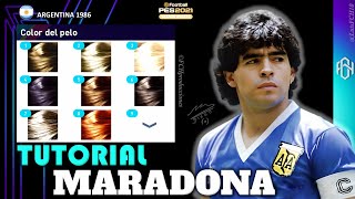 TUTORIAL COMPLETO  COMO CREAR A MARADONA EN PES 2021  HOW TO CREATE  FACE amp STATS  LuisFCH [upl. by Lark796]