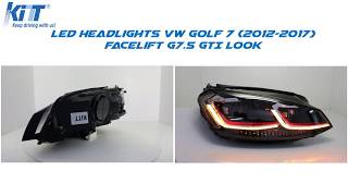 LED Headlights VW Golf 7 20122017 Facelift G75 GTI Look By KiTT [upl. by Demott]