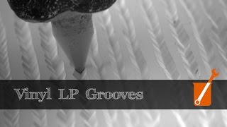 Electron microscope slowmotion video of vinyl LP [upl. by Falda378]