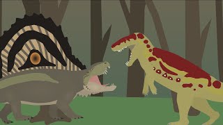 Dimetrodon vs Postosuchus Animation Stick Nodes [upl. by Pooh622]