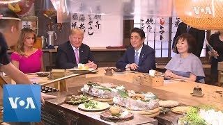 US President Trump and Japans PM Abe Sit Down for Traditional Japanese Dinner  VOANews [upl. by Iah]