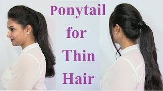 Ponytail Hairstyles for Thin Hair  Voluminous Ponytail Hair Tutorial [upl. by Annayrb]