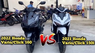 2022 Honda VarioClick 160 VS 2021 Honda VarioClick 150i  Side by Side Comparison  Walkaround [upl. by Dnalevets]