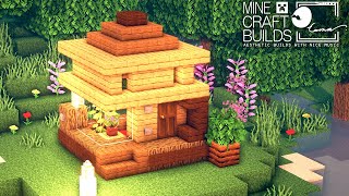 Minecraft How to Build a 5x5 Wooden Survival House Small amp Cute House Tutorial [upl. by Wyly521]