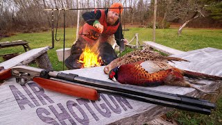 Catch amp Cook Pheasant with the Double Barrel Air Shotgun Seneca Double Shot 50 cal Air Rifle [upl. by Lasley]