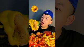 ASMR Late night voice control pepper chicken burger amber honey mustard fried chicken egg tarts 😋 [upl. by Adnylem938]