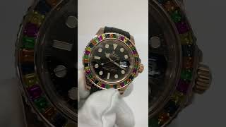 94750  2017 Rolex YachtMaster 40 Rose Gold GemSet Rainbow Gummy Bear Bezel 116695SATS [upl. by Tenahs980]