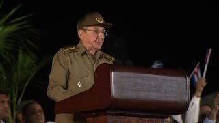 Raul Castro vows to defend Fidels revolution [upl. by Virge]