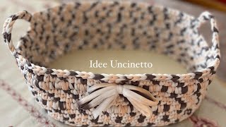 TUTORIAL Cestino alluncinetto Idee Uncinetto [upl. by Hairim]