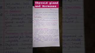 Thyroid gland and Thyroid hormones💀💀🦴🦴Bsc notes Zoologyneettrendingviralshorts [upl. by Tivad112]