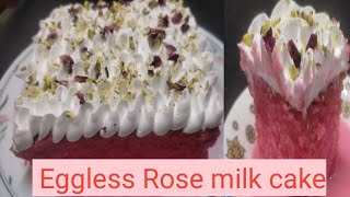 Eggless Rose milk cake  Rose tres leches [upl. by Moore223]