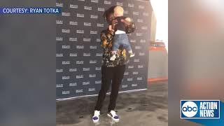 Shaquem Griffin shares sweet connection with young Seahawks fan during meetandgreet [upl. by Llerdnod]