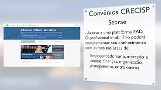 Sebrae  Convênios CRECISP [upl. by Eelrebmik925]