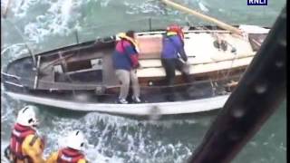 Yarmouth lifeboat rescues two from dismasted yacht in gale force winds [upl. by Eatnom]