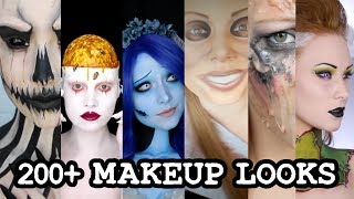 1 GIRL 200 HALLOWEEN MAKEUP LOOKS [upl. by Rhona]