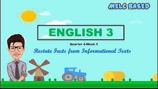 Grade 3 English Restate Facts From Informational Text Quarter 4 Week 5 [upl. by Sherard]