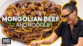 Super Tender Mongolian Beef With Noodles  Marions Kitchen [upl. by Gadmon183]