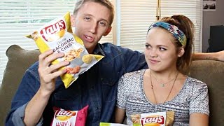 Lays DoUsAFlavor Challenge with Girlfriend Cappuccino Flavored Chips [upl. by Liebman]