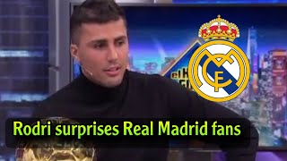 Rodri surprises Real Madrid fans by signing for the Bernabéu 🔥 [upl. by Madelena]