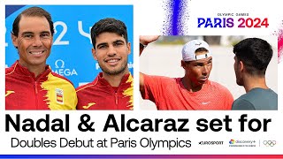 SPANISH GREATS Rafael Nadal amp Carlos Alcaraz prepare for doubles debut at Paris Olympics 🇪🇸 [upl. by Stoddard350]