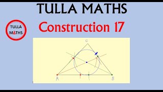 Construction 17 Incentre and incircle of a given triangle [upl. by Hekker]