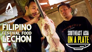 Lechon SlowRoasted Filipino Pork Delicacy Reveals Philippines History  Southeast Asia On A Plate [upl. by Ymor]