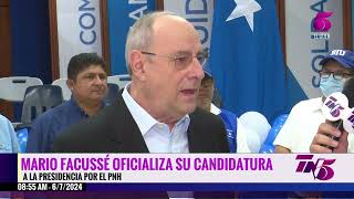 Mario Facussé aficializa su candidatura a la presidencia por el PNH [upl. by Shaum724]