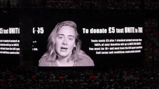 Adele  ASKING TO DONATE FOR GRENFELL TOWER  Wembley  June 29 2017 HD [upl. by Kurr]