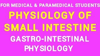 10 SMALL INTESTINE PHYSIOLOGY  GIT PHYSIOLOGY [upl. by Ashien]