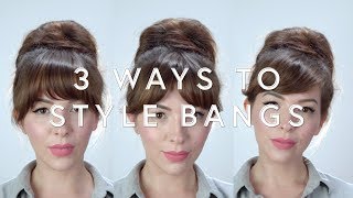 3 Ways To Style Bangs [upl. by Acirea]