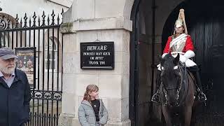 The kings guard stops horse from bitting young girl horseguardsparade [upl. by Yddur]